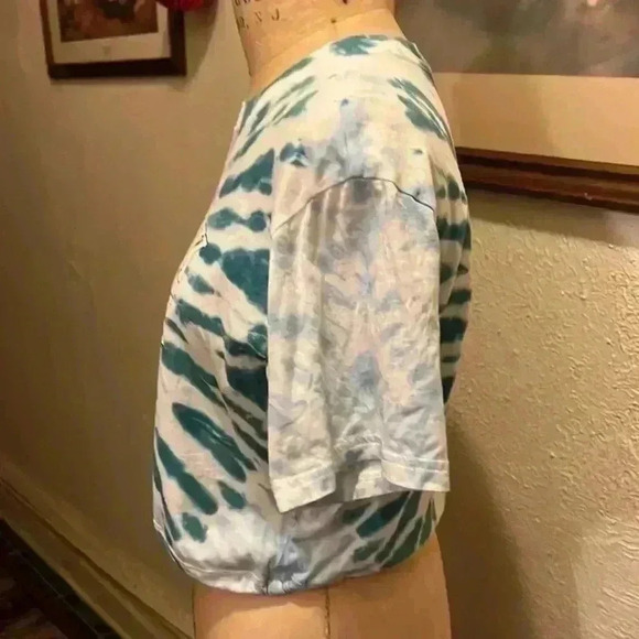 Victoria’s Secret Pink Blue Tie Dye Drawstring Hem Crop Top Size M - Picture 4 of 6